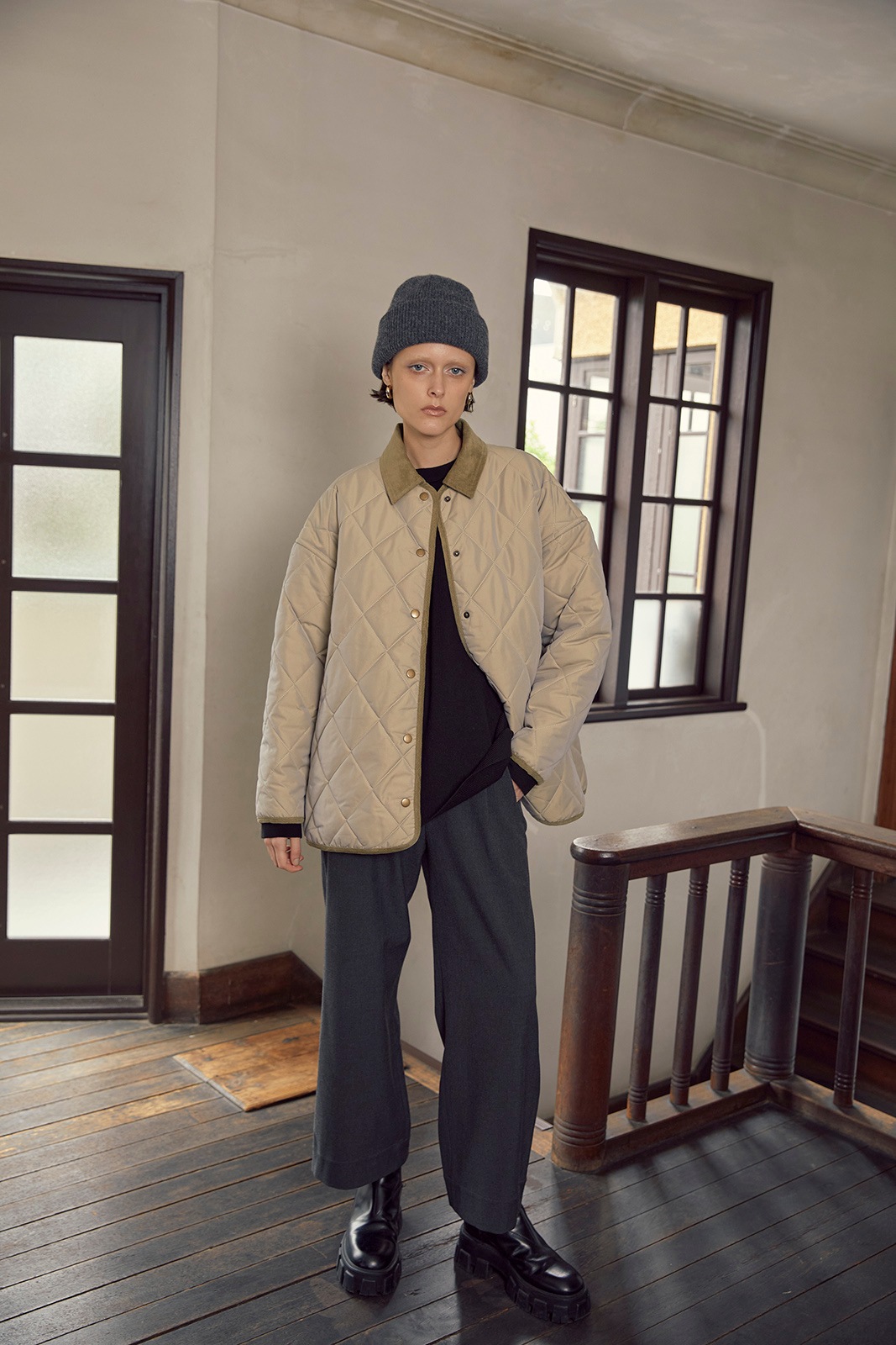 サンプル品＞コーデュロイカラーキルトブルゾン/CAVEZA ROSSO