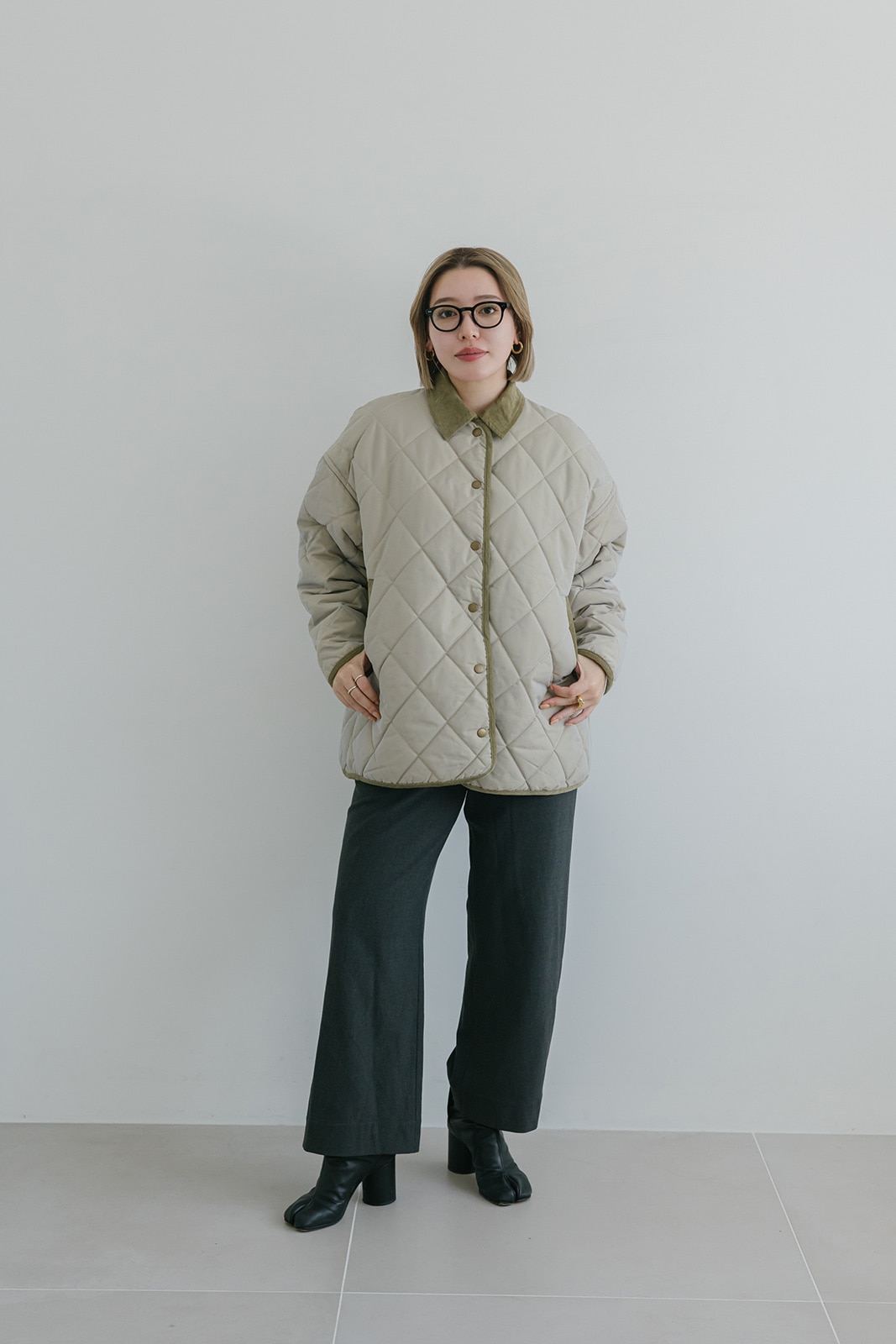 CAVEZAROSSO カベサロッソ　コーデュロイカラーキルトブルゾン サンプル品＞コーデュロイカラーキルトブルゾン/CAVEZA ROSSO