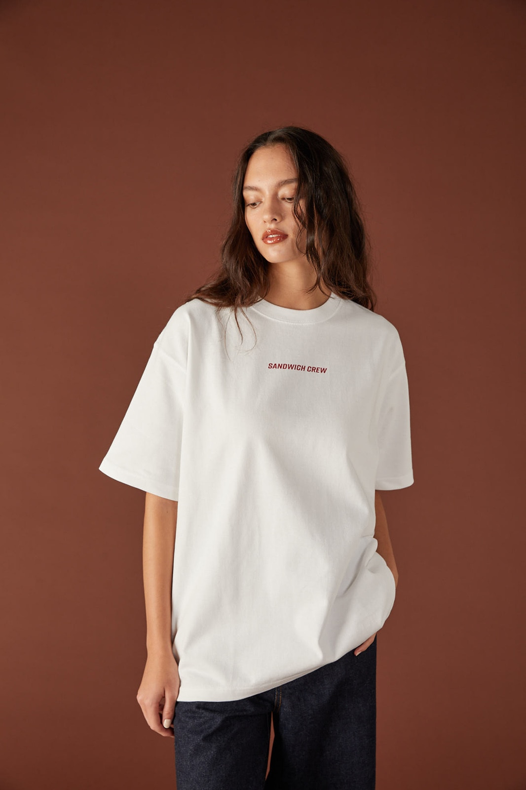 登場! Sandwich CrewプリントTシャツ/CAVEZA ROSSO/カベサロッソ | NEW トップス