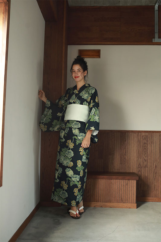 ヴィンテージカラー花柄浴衣 Caveza Rosso カベサロッソ Onepiece Caveza Rosso