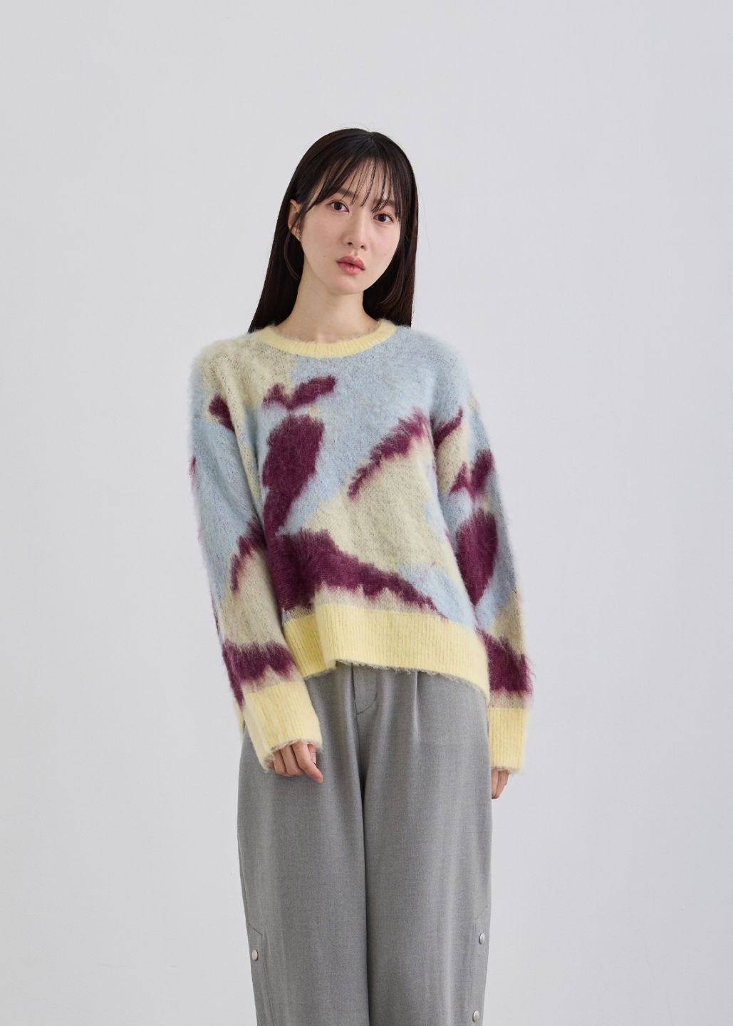 【neuf cent neuf】ニュアンス マーブル シャギーニット