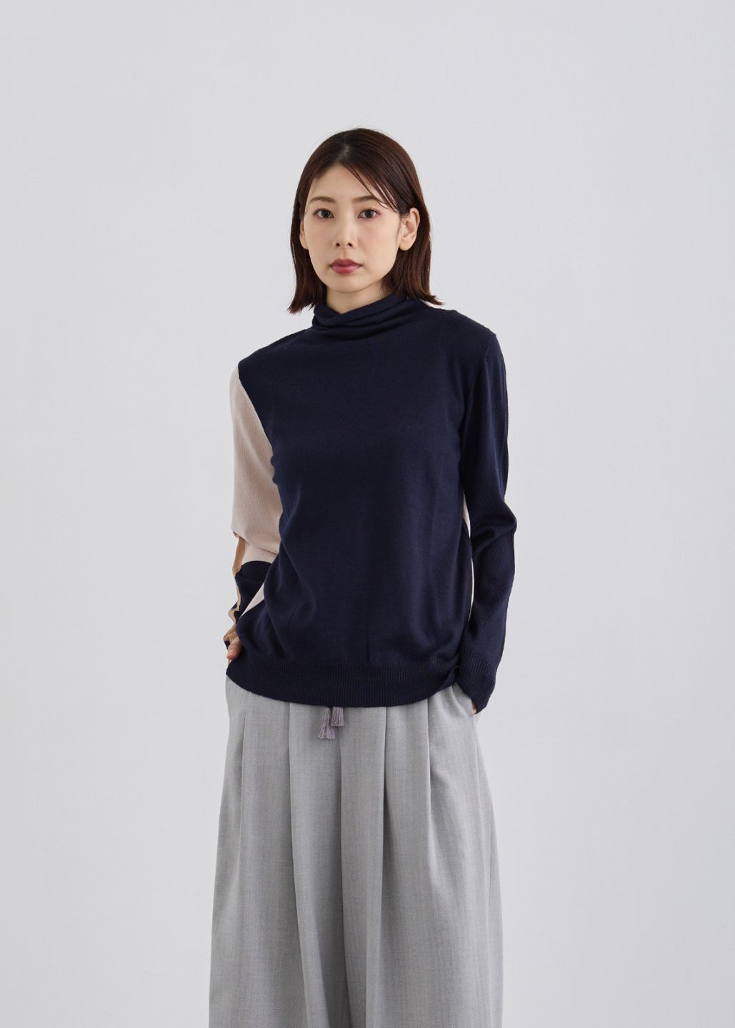 【KOOS】イタリー製 バイカラー ニット