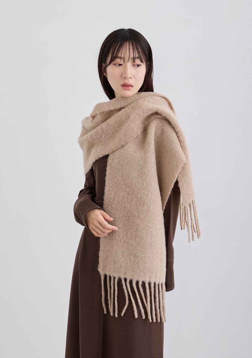 【Cour Carre an】イタリー製 大判 アルパカストール