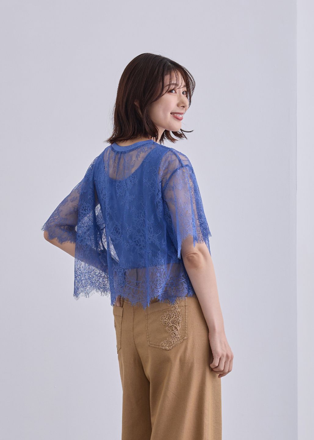 【SALE】【KOOS】シアー レース ブラウス