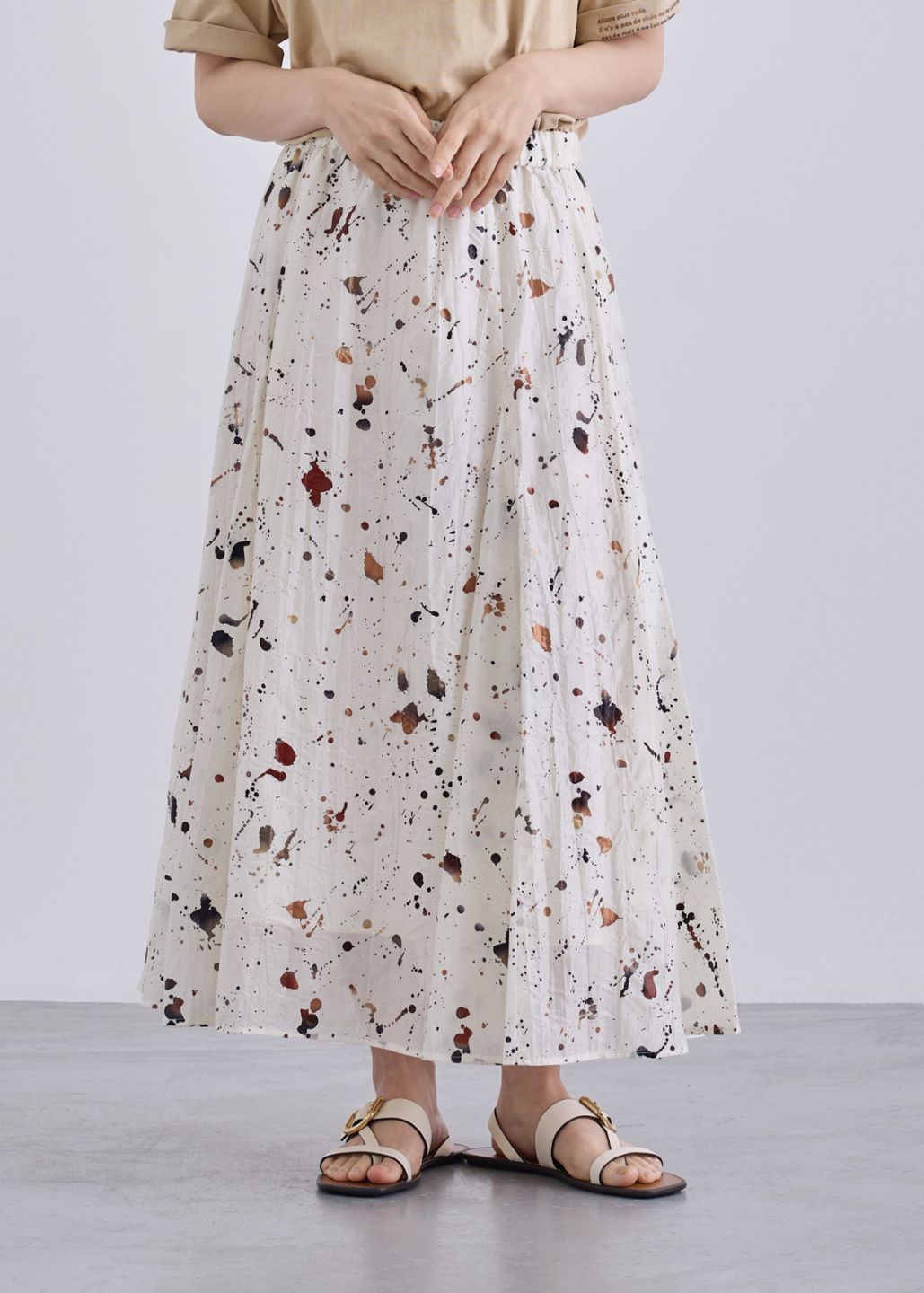 【SALE】【KOOS】クラッシュ プリント スカート