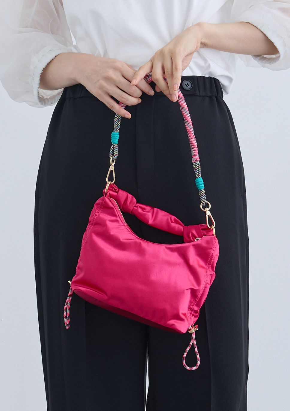 【PLUS an】シャーリング ミニ バッグ