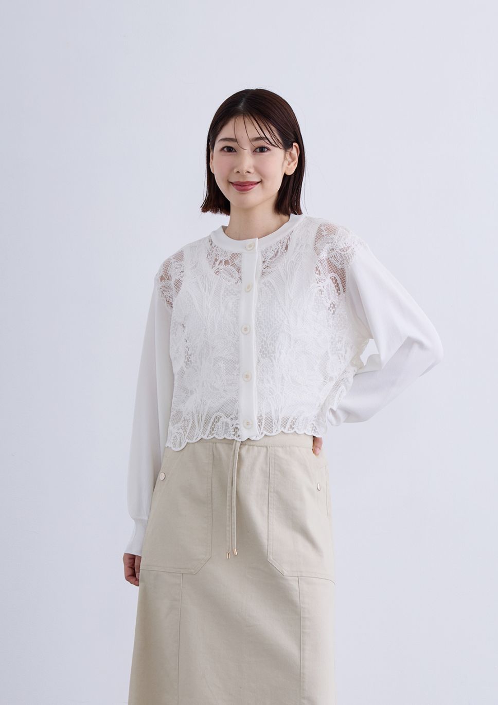 【KOOS】ドッキング レース カーディガン