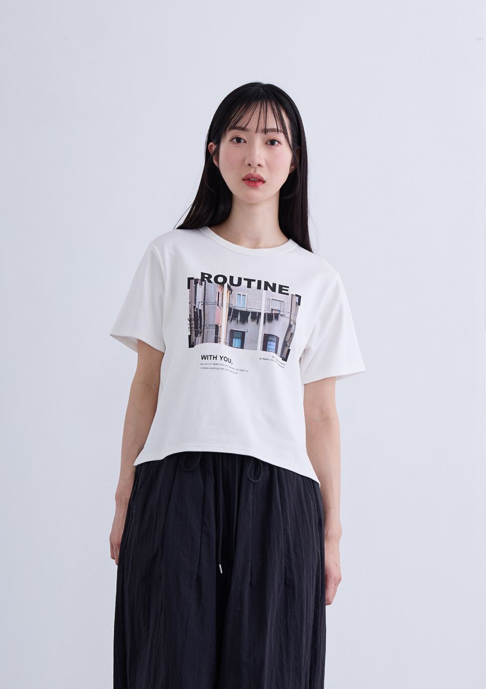 【neuf cent neuf】グラフィック ミニ Tシャツ