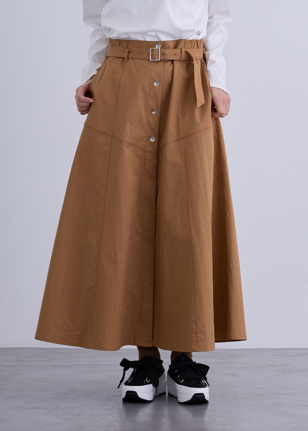 【KOOS】ベルテッド Aライン スカート