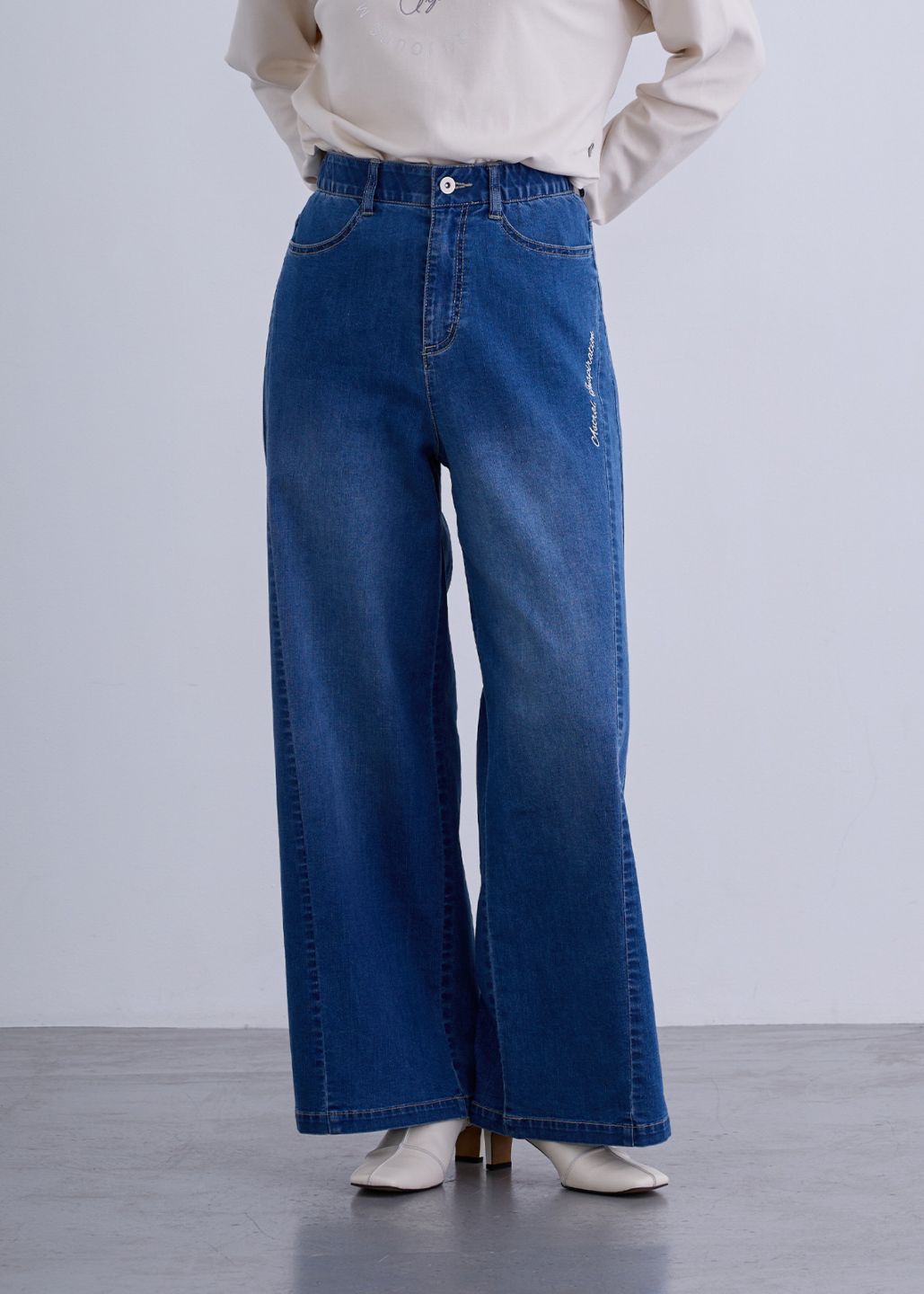 【KOOS】ダイアゴナル ロゴ デニム