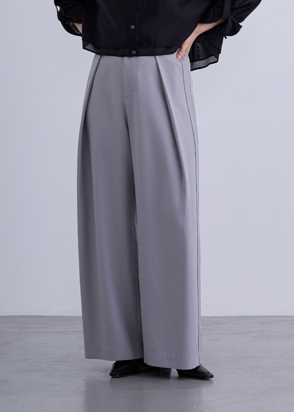 【KOOS】セミワイド タック パンツ