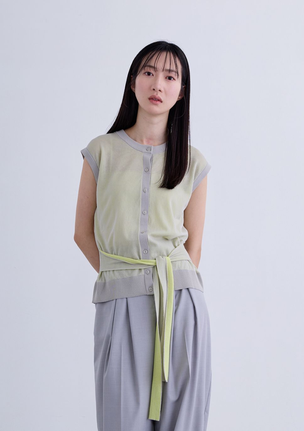 【neuf cent neuf】2way ダブル フェイス ベルテッド ニット