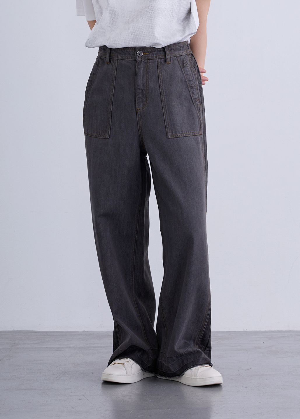 【Femicite】テンセル ワイド デニム パンツ