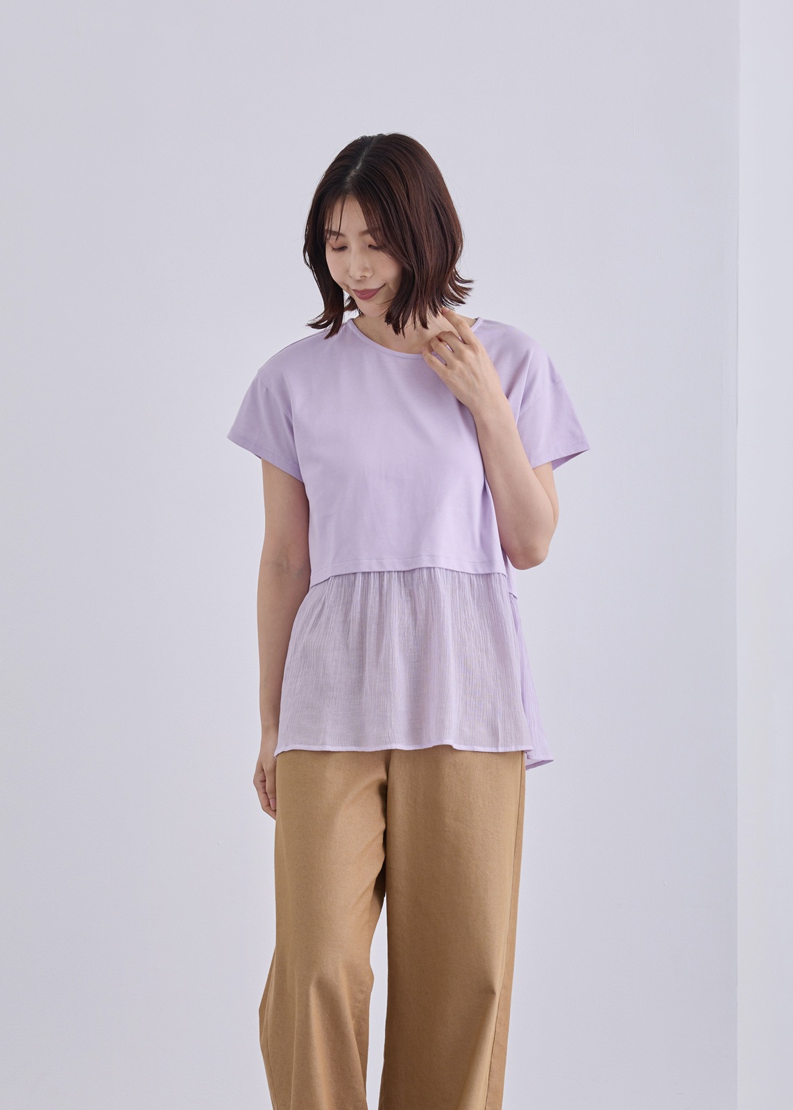 【KOOS】シアー ペプラム　カットソー