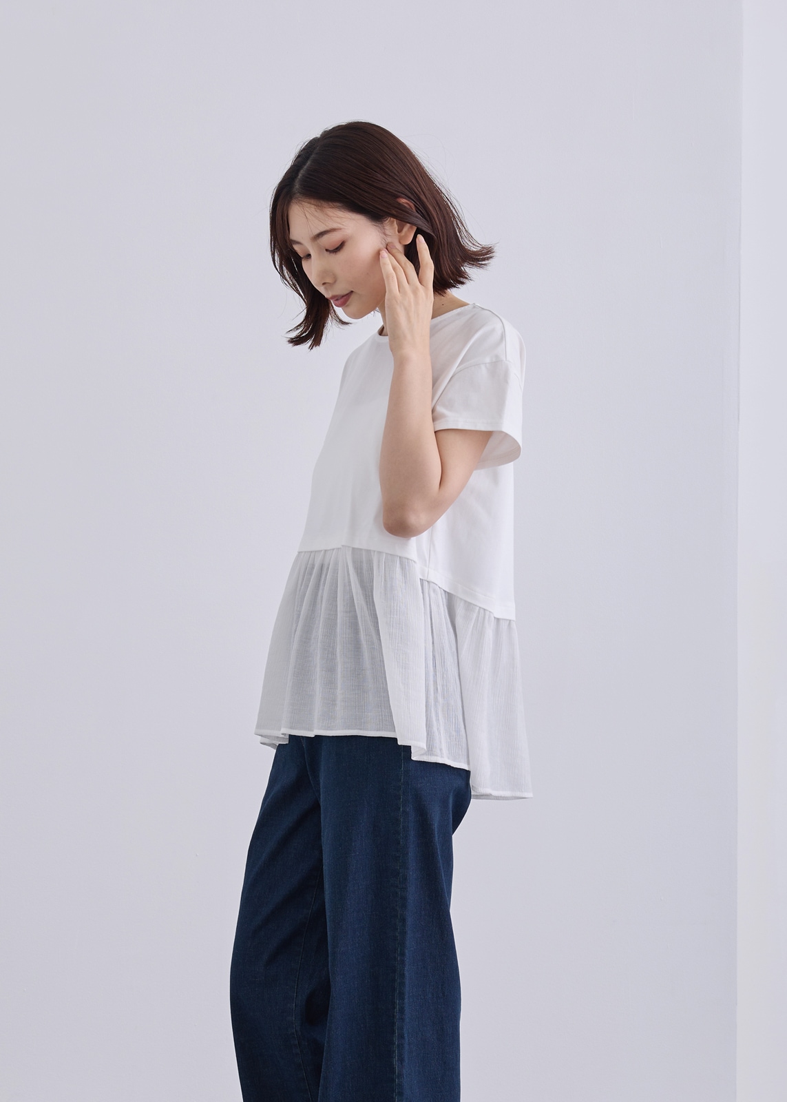 ペプラムカットソー (IVR) KOOS】シアー ペプラム カットソー | NEW ARRIVAL | Cour Carre