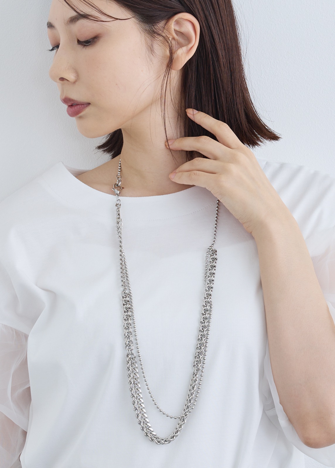 【Sea`ds Mara】レイヤー チェーン ロング ネックレス