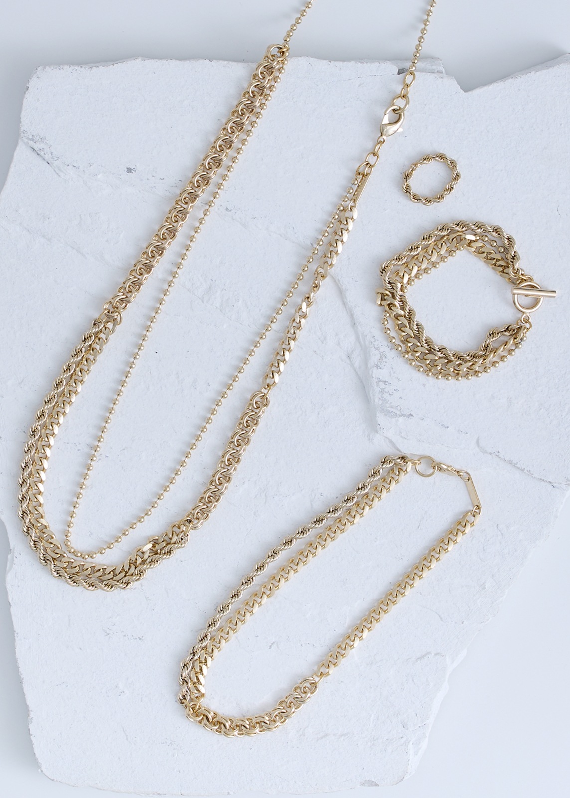 【Sea`ds Mara】レイヤー チェーン トリプル ブレスレット