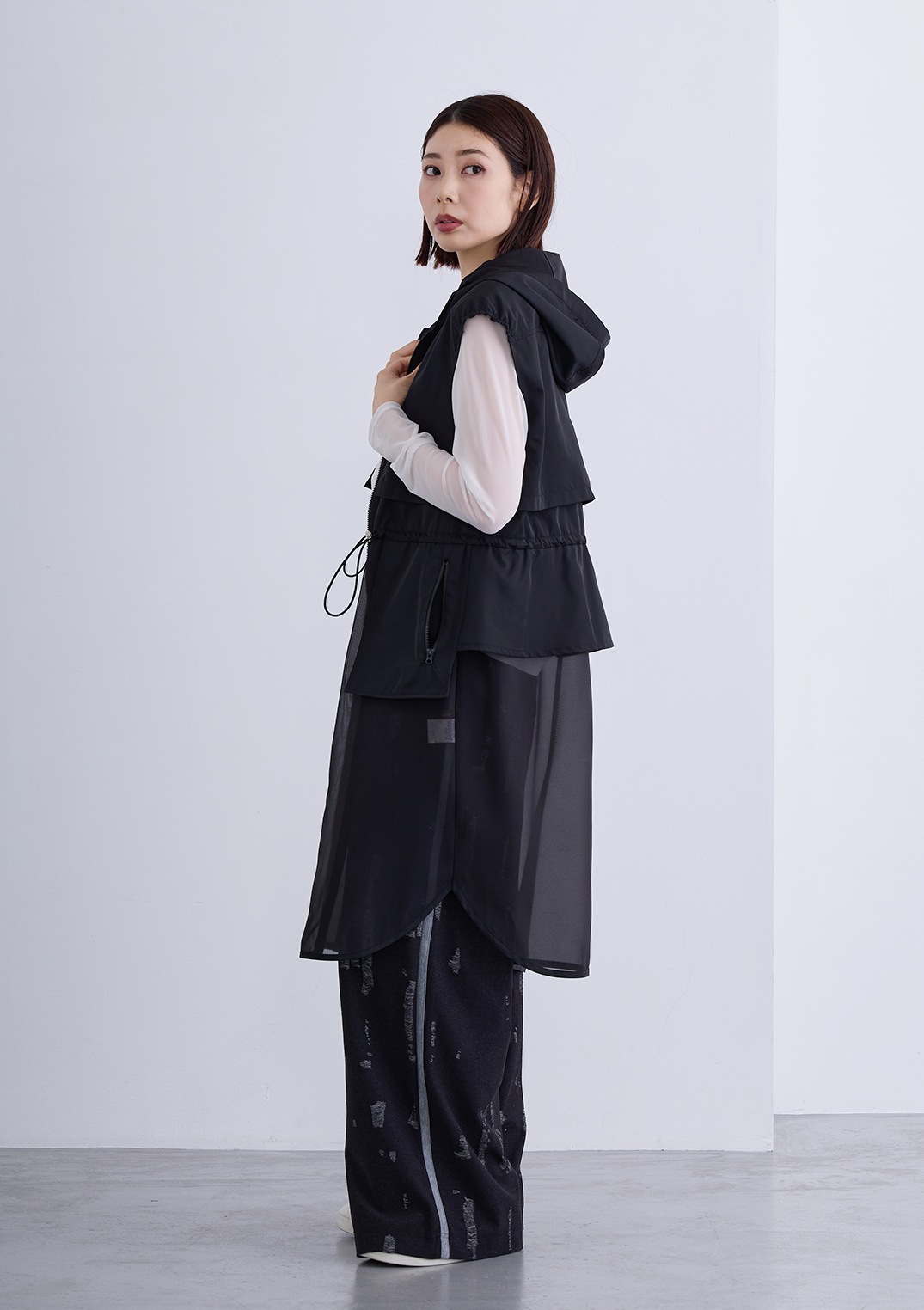 【Femicite】タフタ オーガンジー ドッキング ベスト