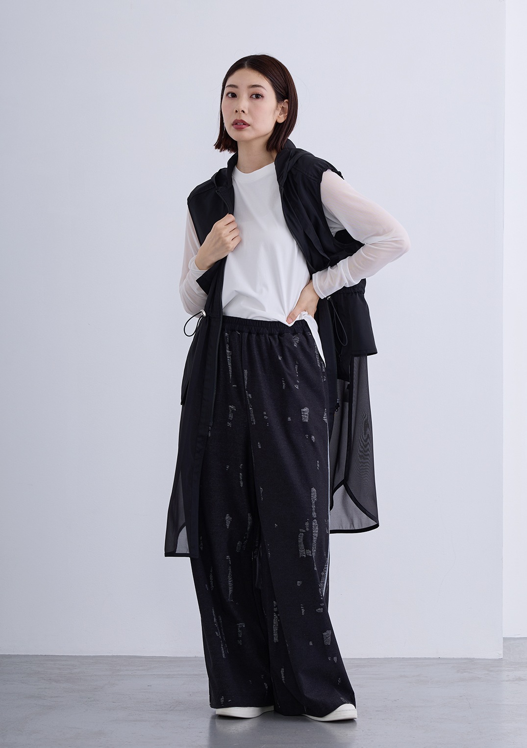 【Femicite】タフタ オーガンジー ドッキング ベスト