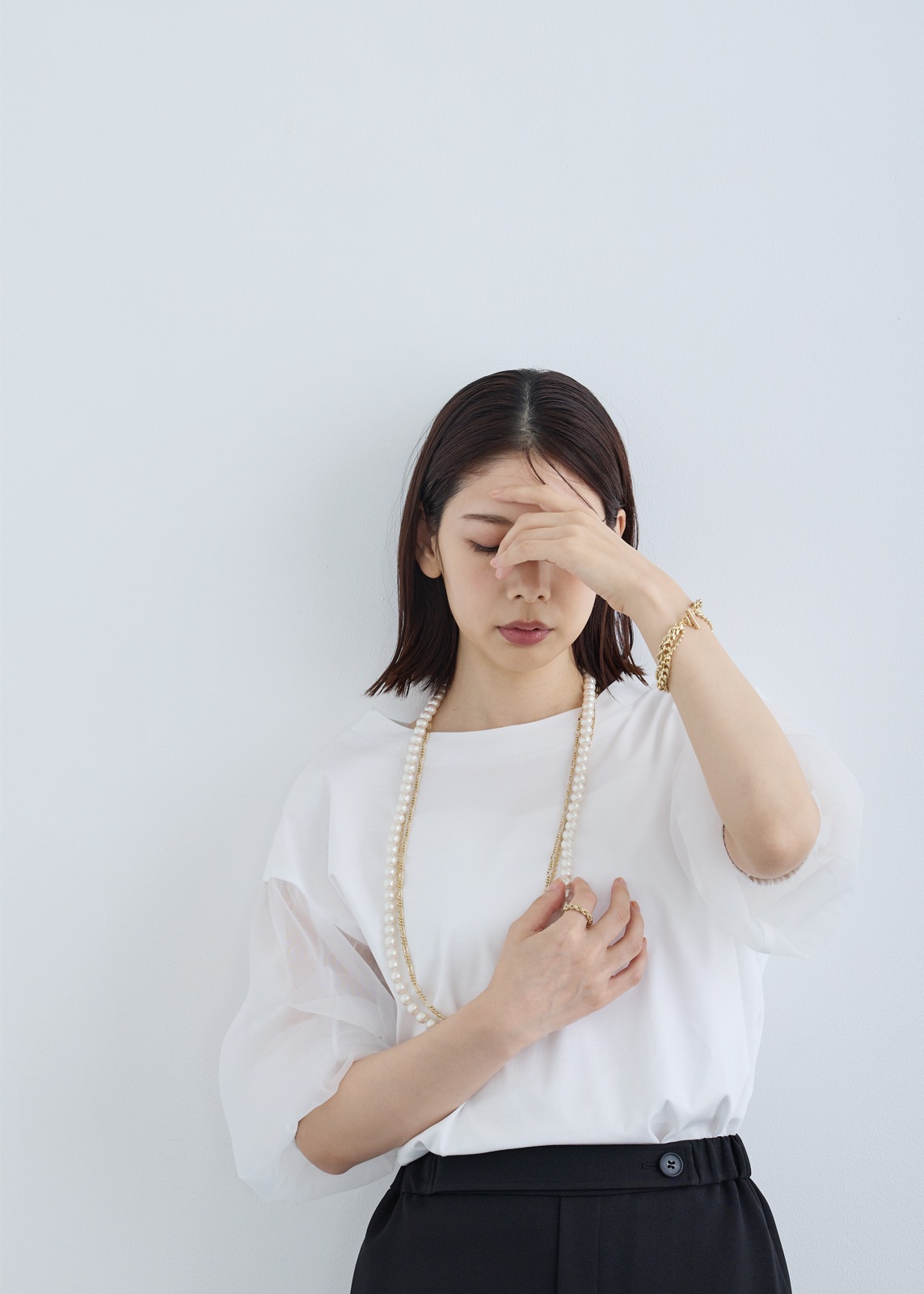 【Sea`ds Mara】レイヤー パール ロング ネックレス