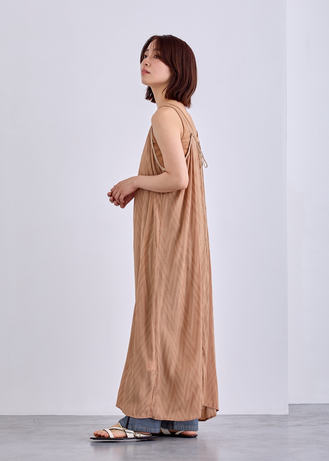 【neuf cent neuf】 シェブロンフォイルカットジャカードワンピース