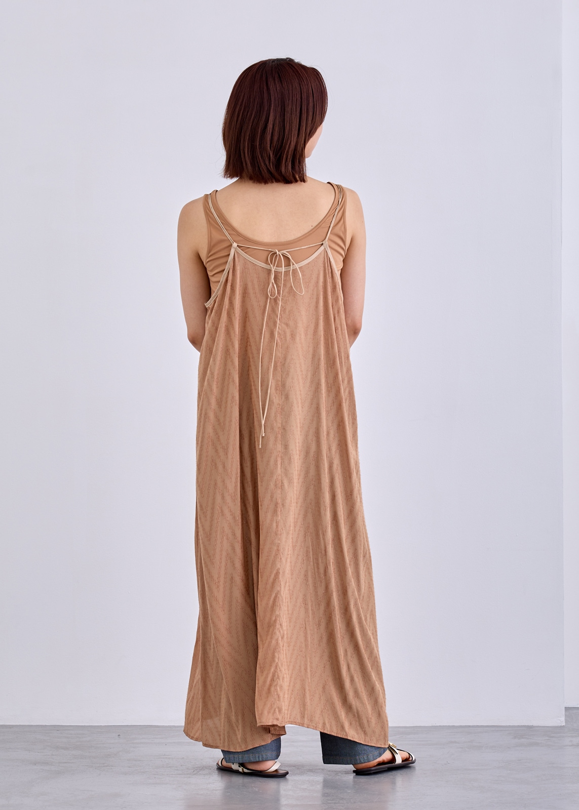 【neuf cent neuf】 シェブロンフォイルカットジャカードワンピース