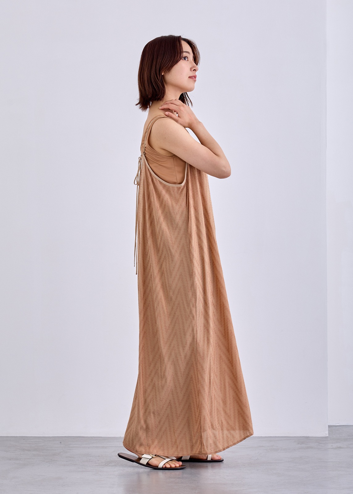 【neuf cent neuf】 シェブロンフォイルカットジャカードワンピース