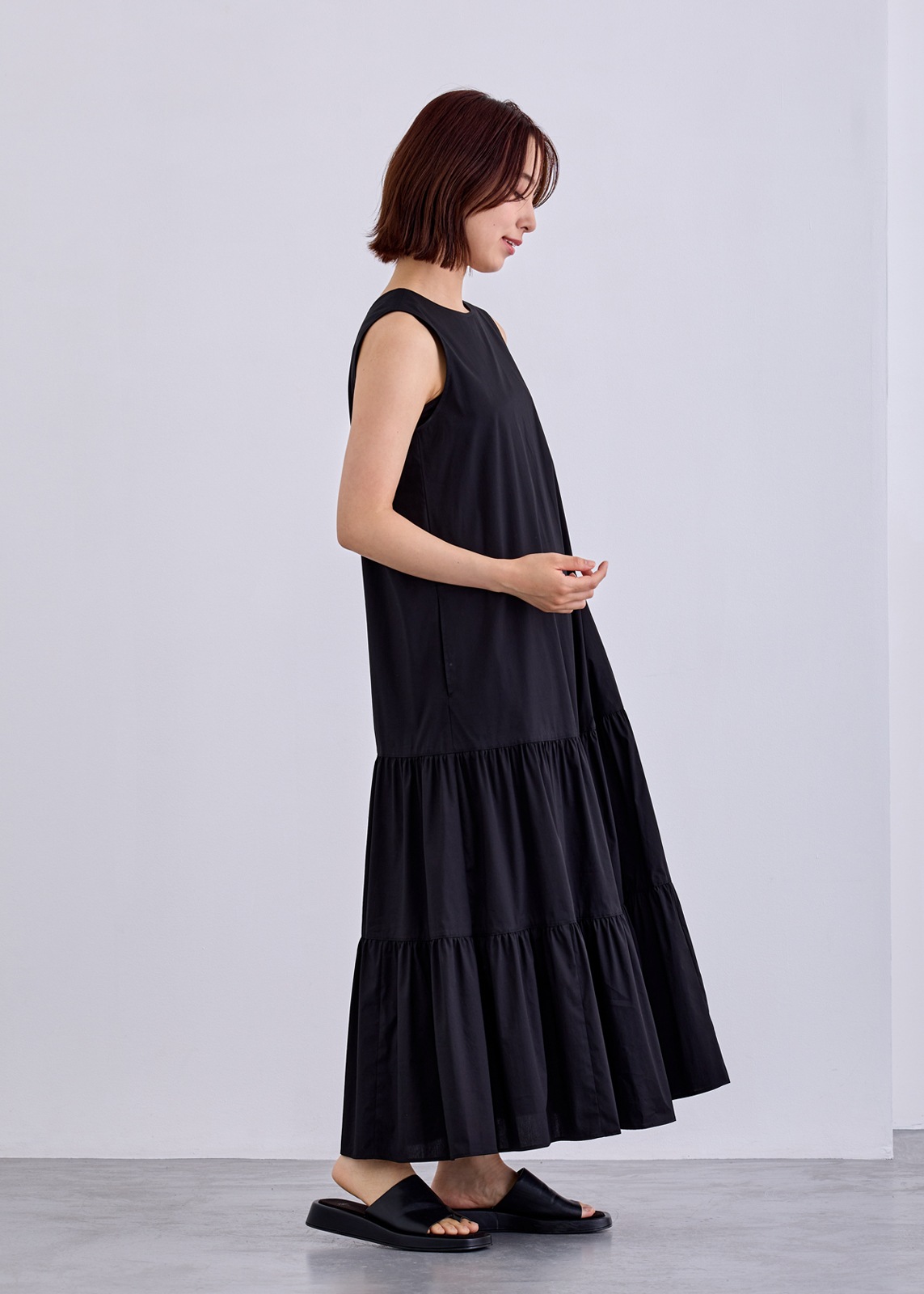 neuf cent neuf】バック メッシュ ティアードワンピース | NEW