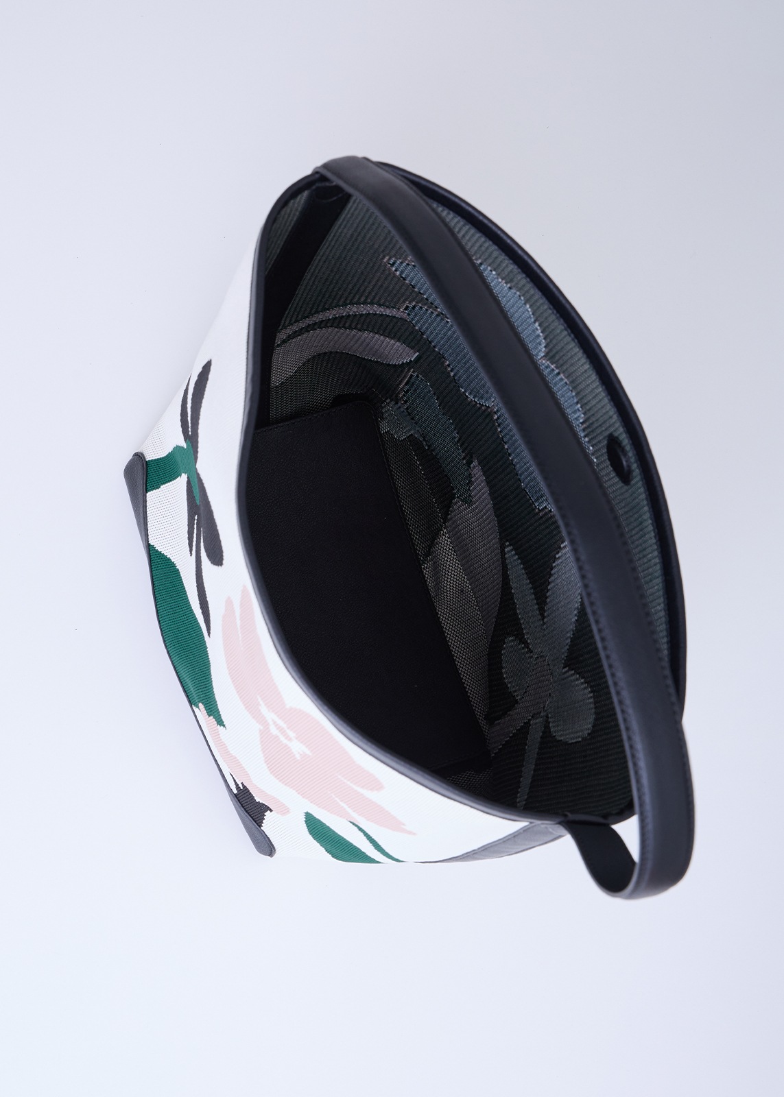 【PLUS an】ジャガード 花柄 バケツ バッグ