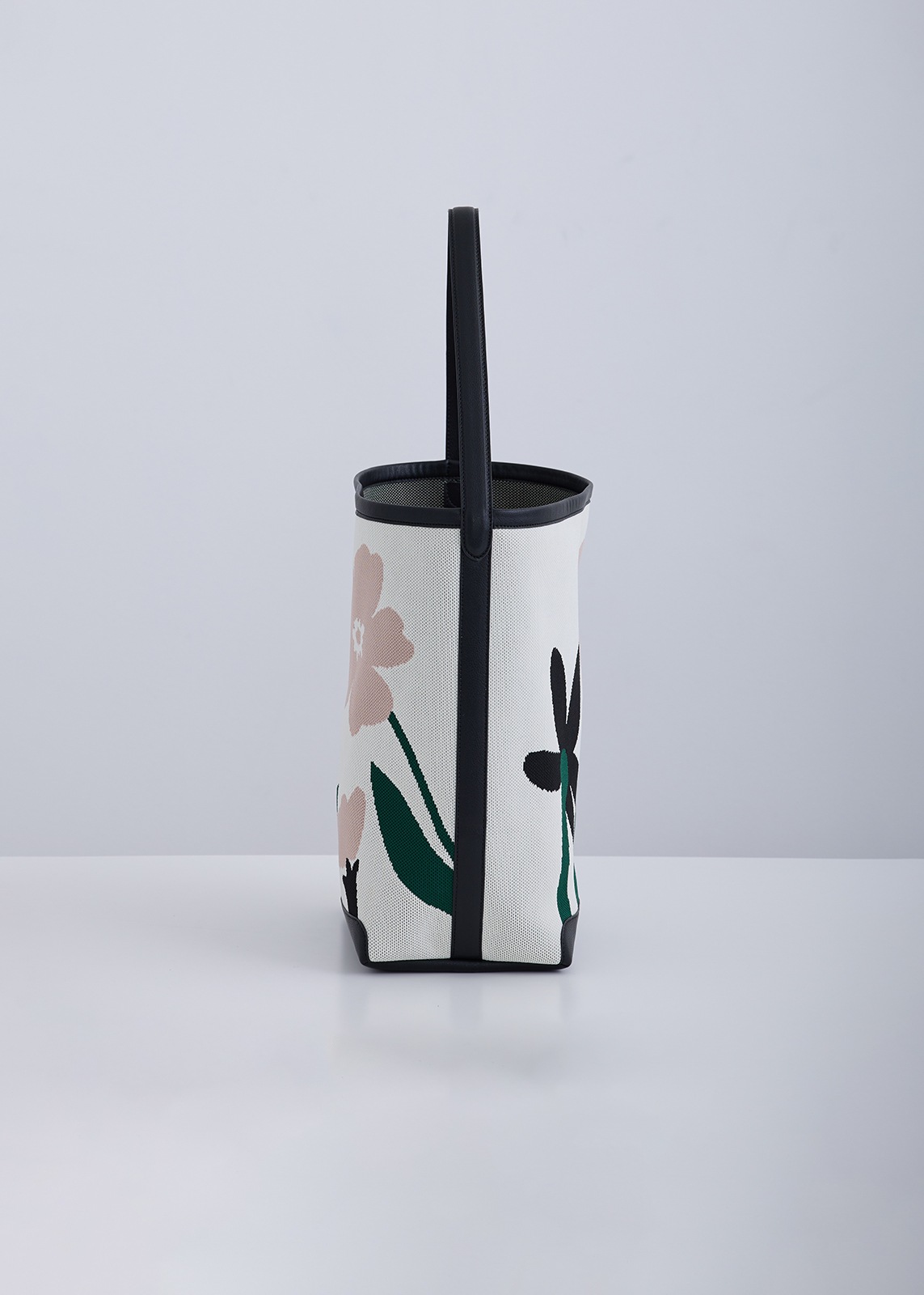 【PLUS an】ジャガード 花柄 バケツ バッグ