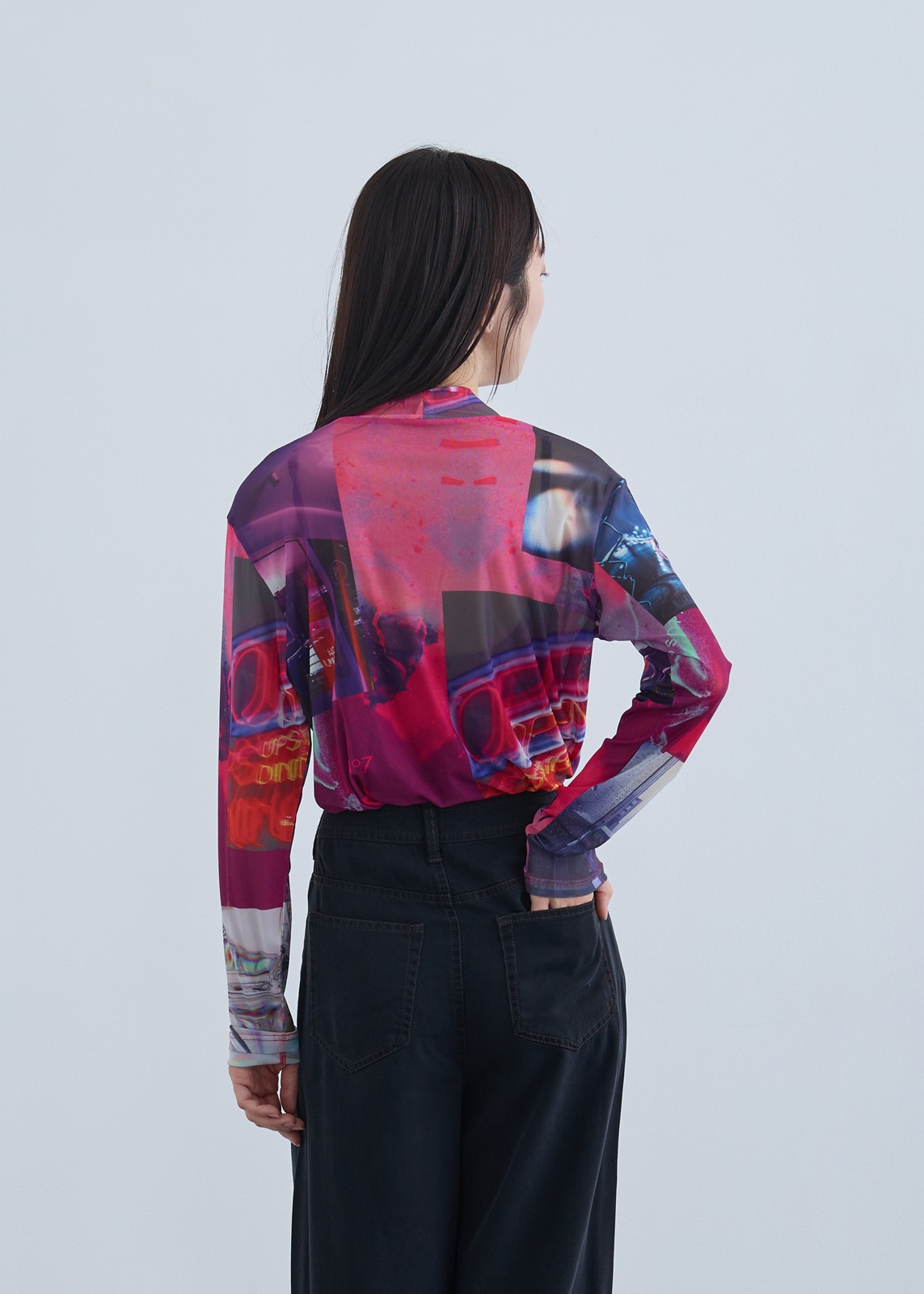 【neuf cent neuf】ハイネック コラージュフォト チュール