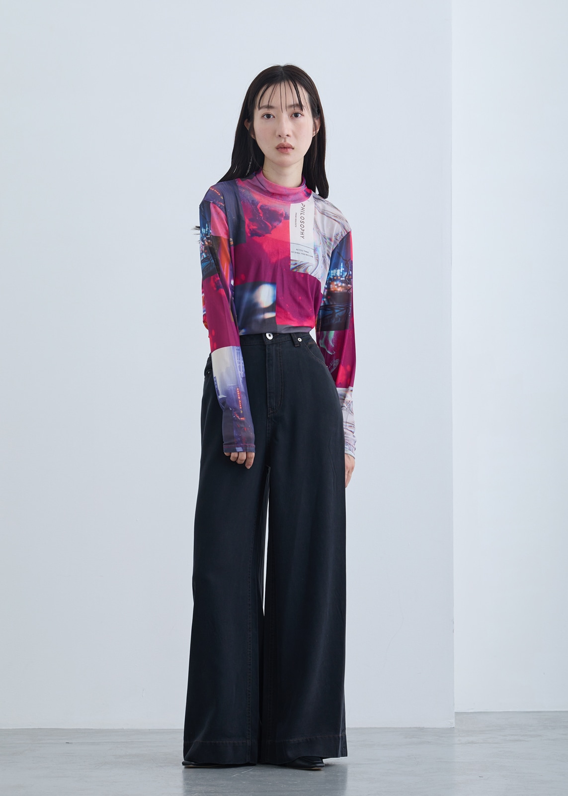 【neuf cent neuf】ハイネック コラージュフォト チュール