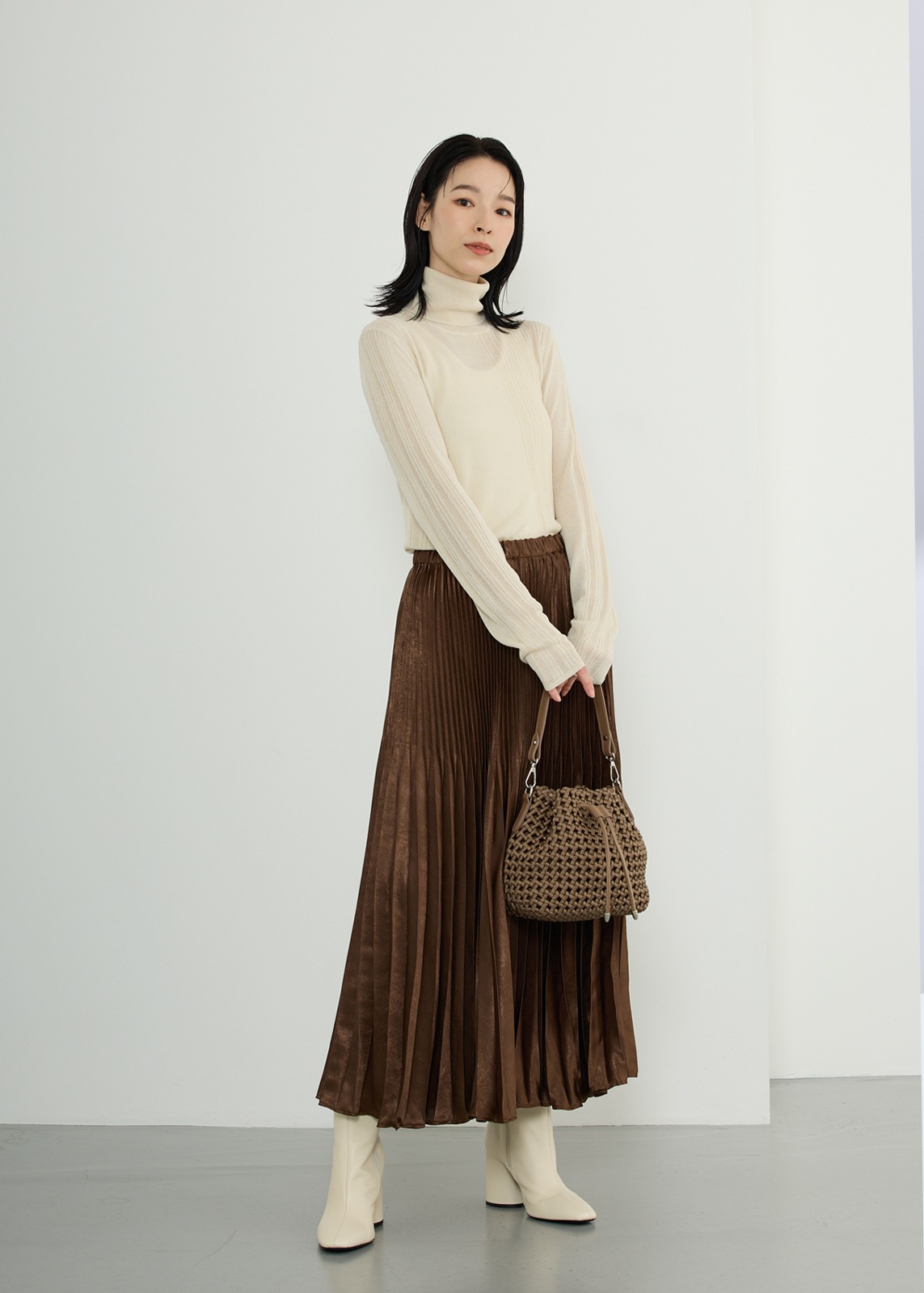 【PLUS an】メッシュ巾着バッグ