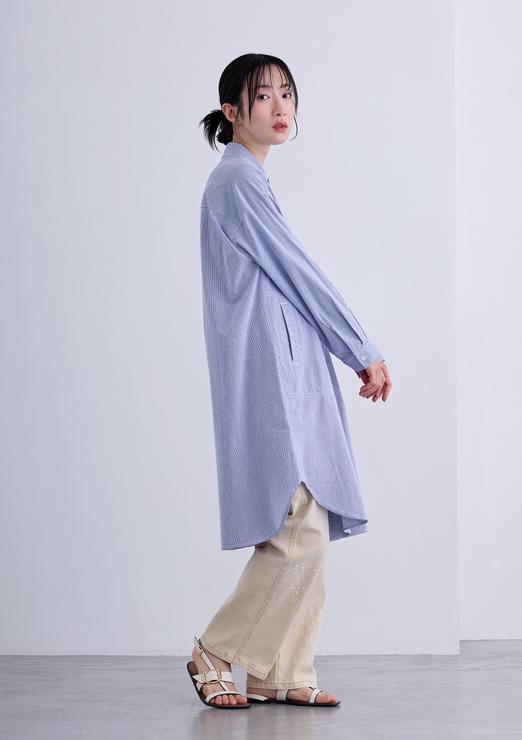 【LUIS MARI】ストライプ ロング ブラウス