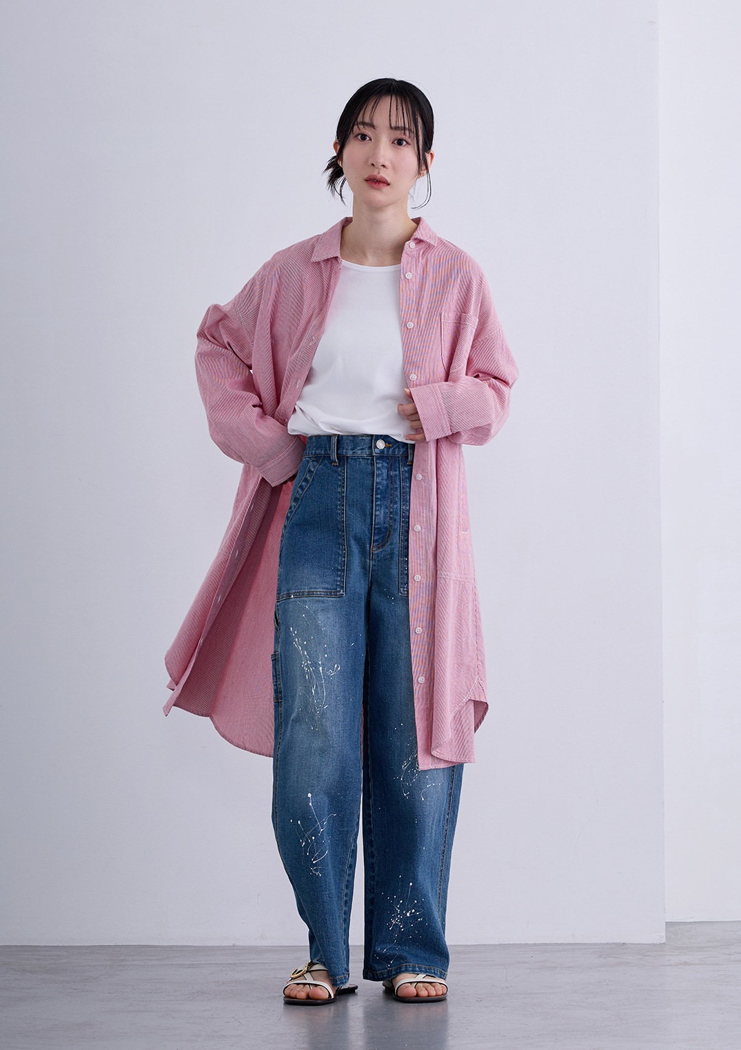 【LUIS MARI】ストライプ ロング ブラウス