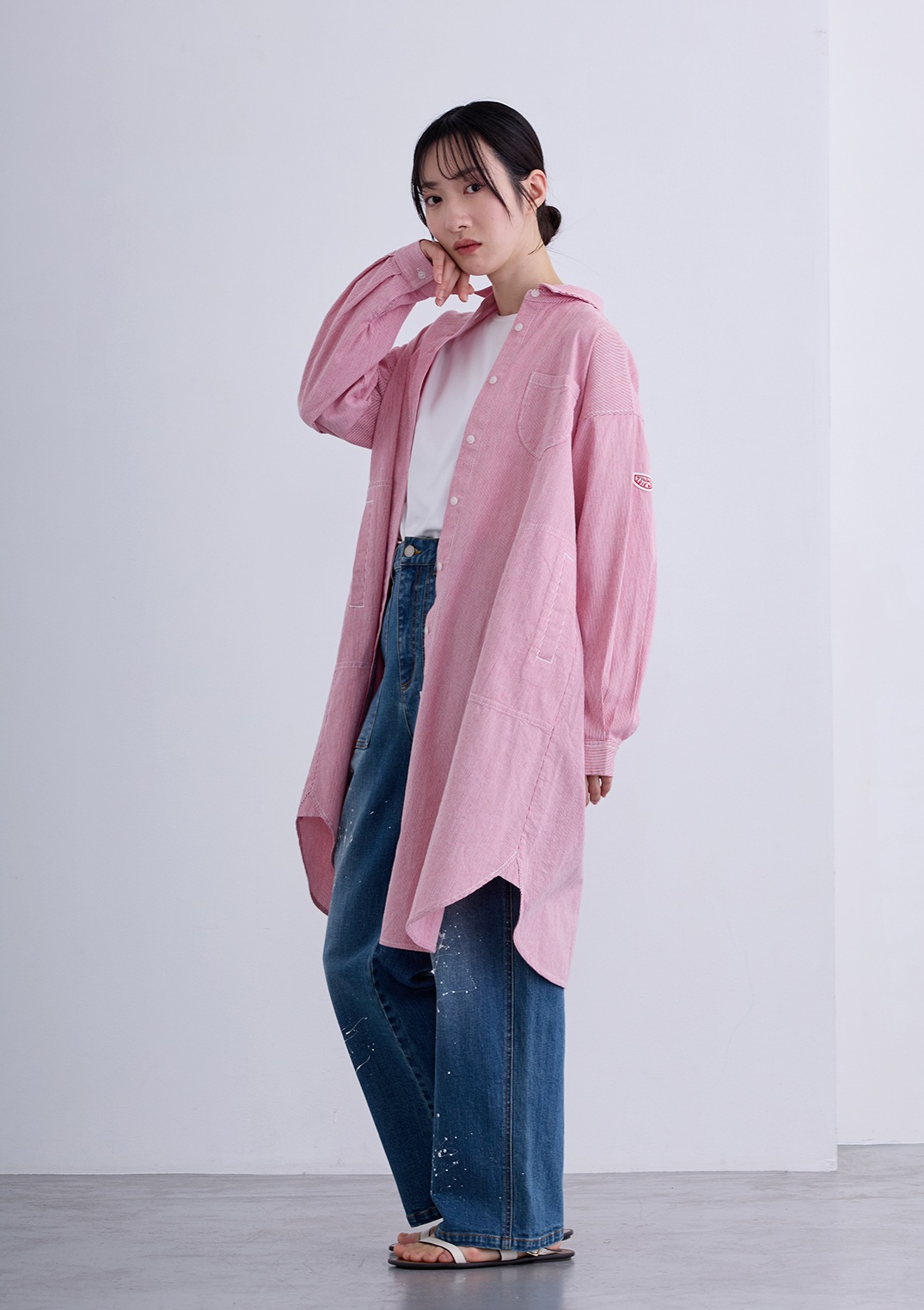 【LUIS MARI】ストライプ ロング ブラウス