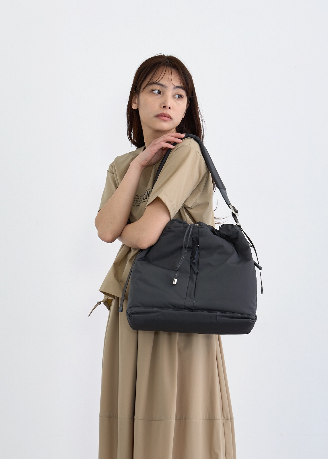 【story.(ストーリー)】ドローストリング ショルダー バッグ