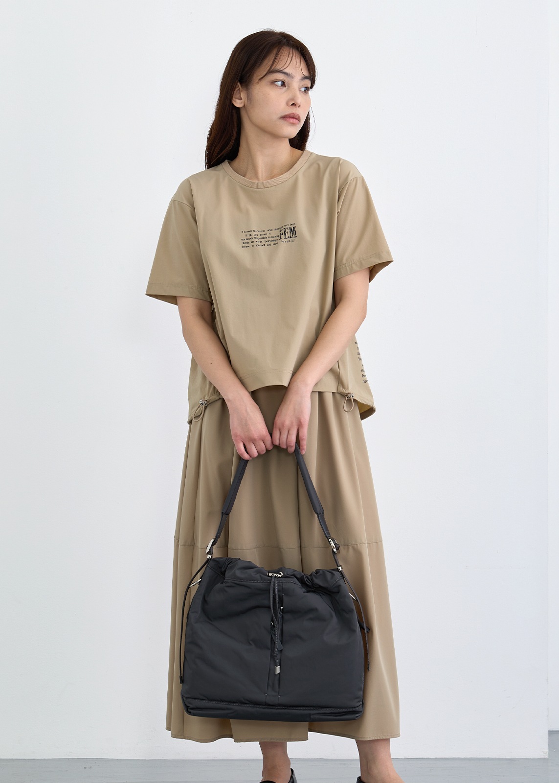 【story.(ストーリー)】ドローストリング ショルダー バッグ