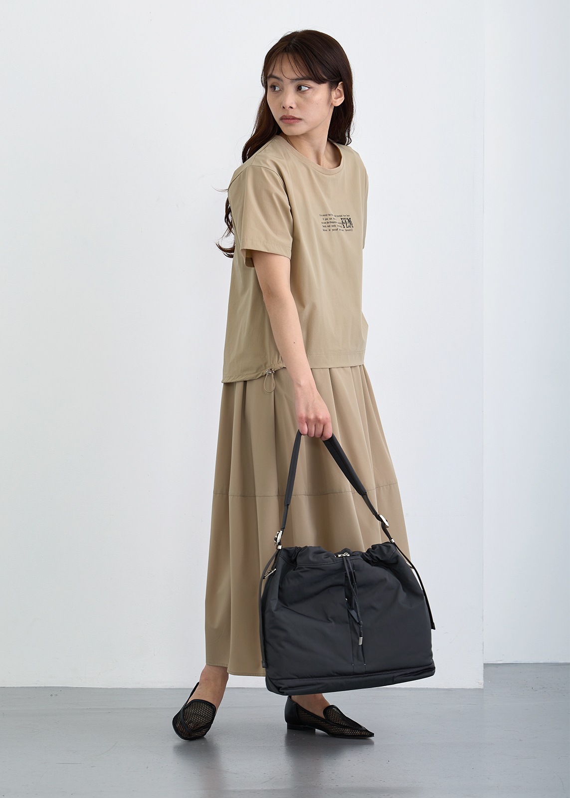 【story.(ストーリー)】ドローストリング ショルダー バッグ