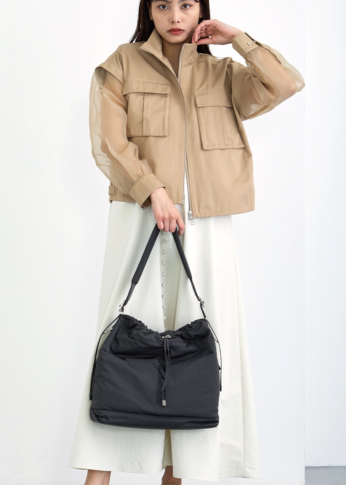 【story.(ストーリー)】ドローストリング ショルダー バッグ