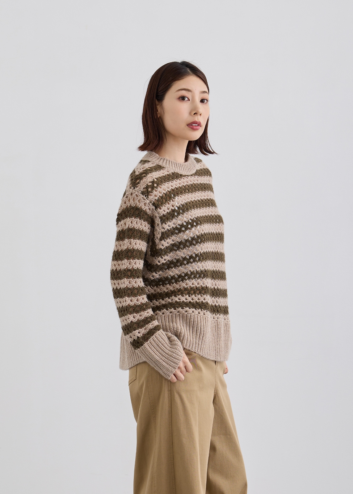 【Femicite 】イタリー製 アルパカ ボーダー ニット