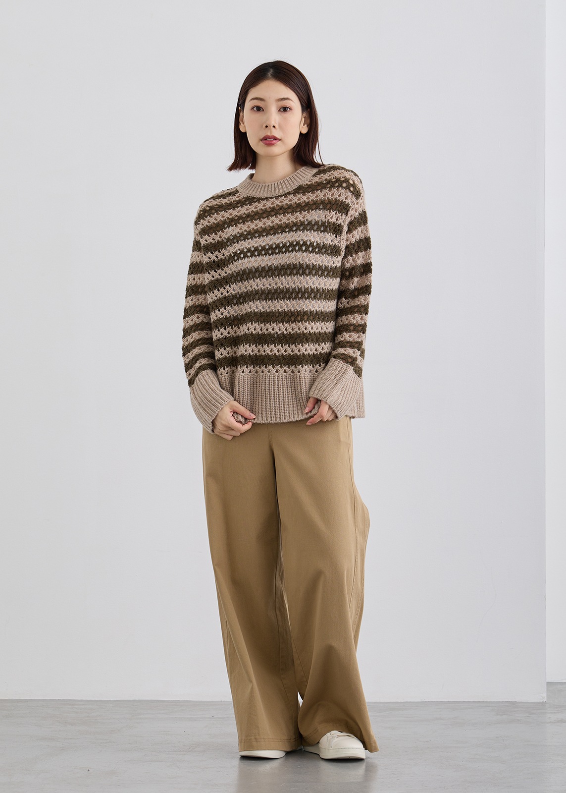 【Femicite 】イタリー製 アルパカ ボーダー ニット