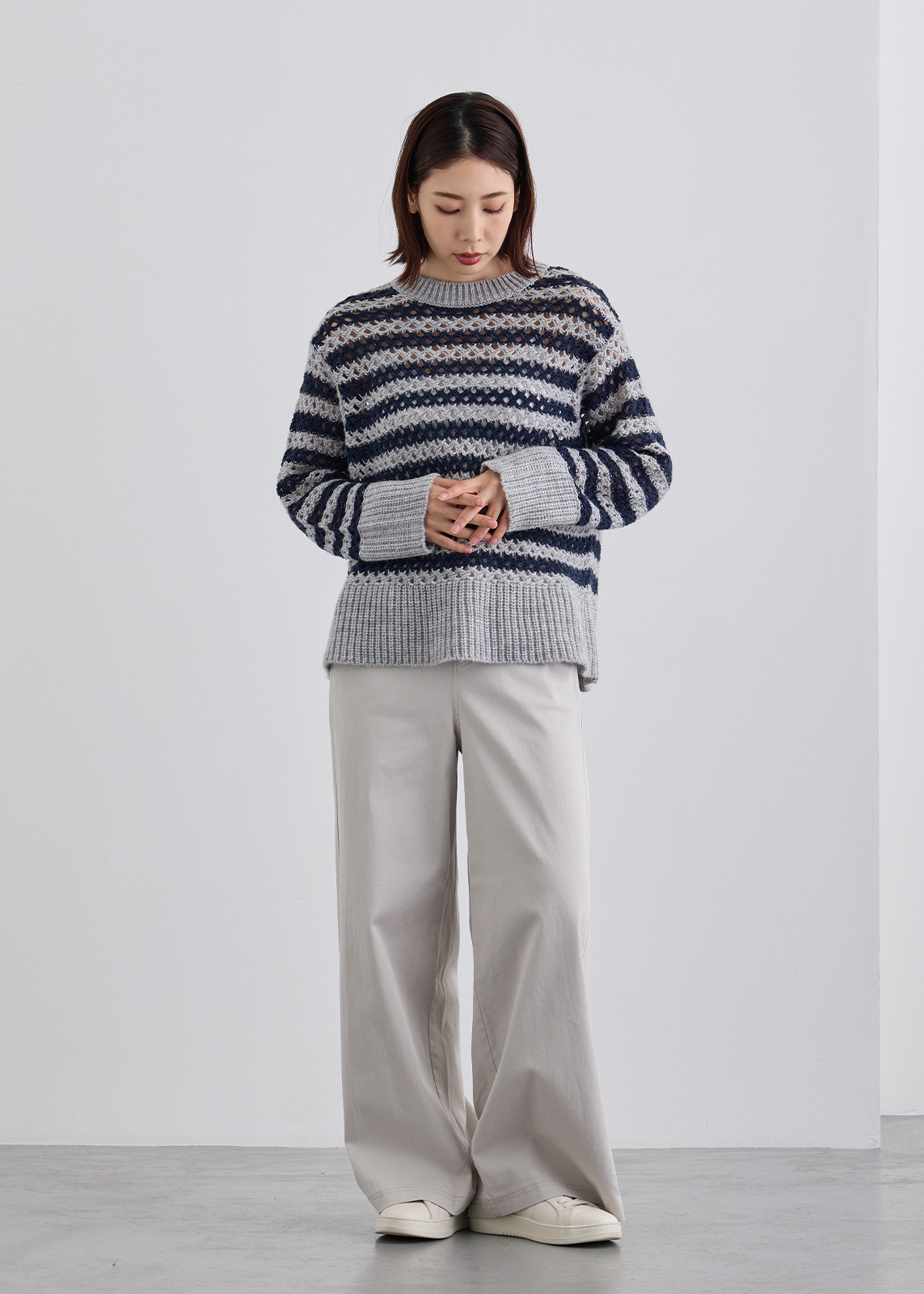 【Femicite 】イタリー製 アルパカ ボーダー ニット