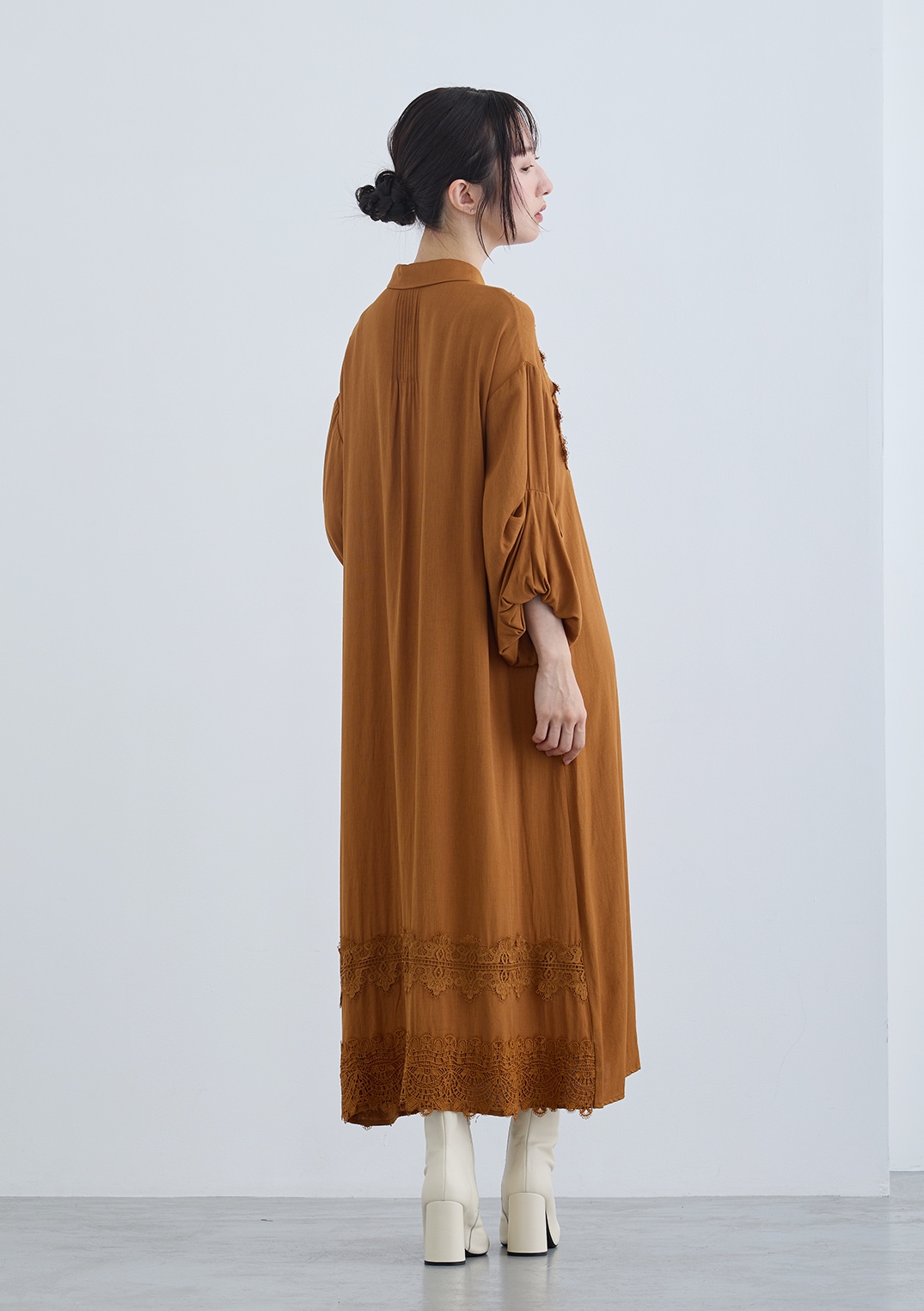 【KOOS】 タックレースワンピース