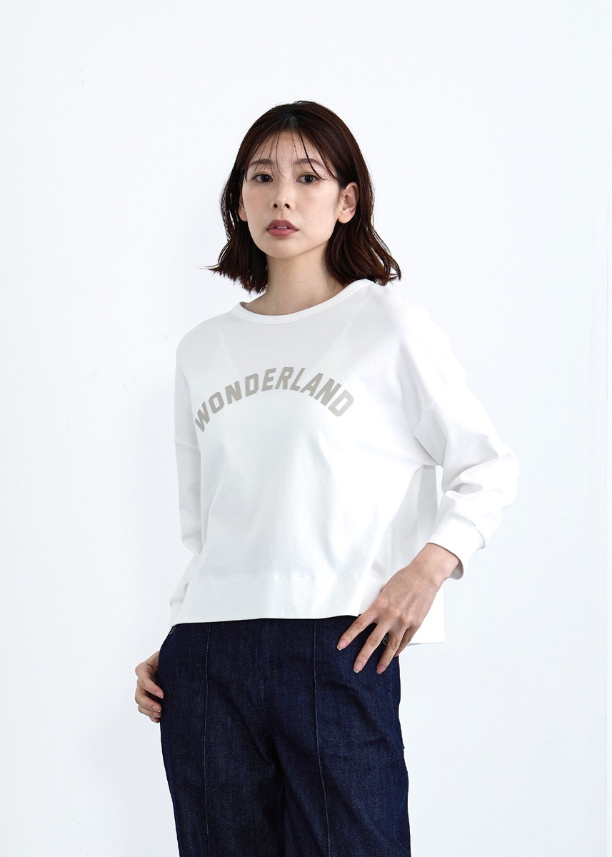 【LUISMARI】レザー ロゴ カットソー