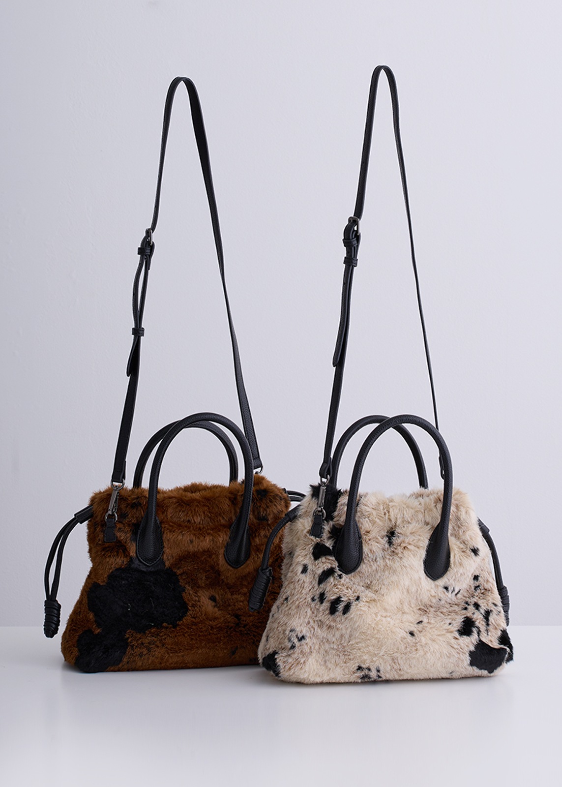 【PLUS an】エコファー アニマル バッグ〈ミディアム〉