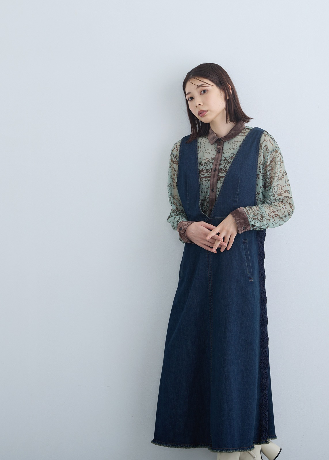 【KOOS】ライトデニム ジャンパースカート