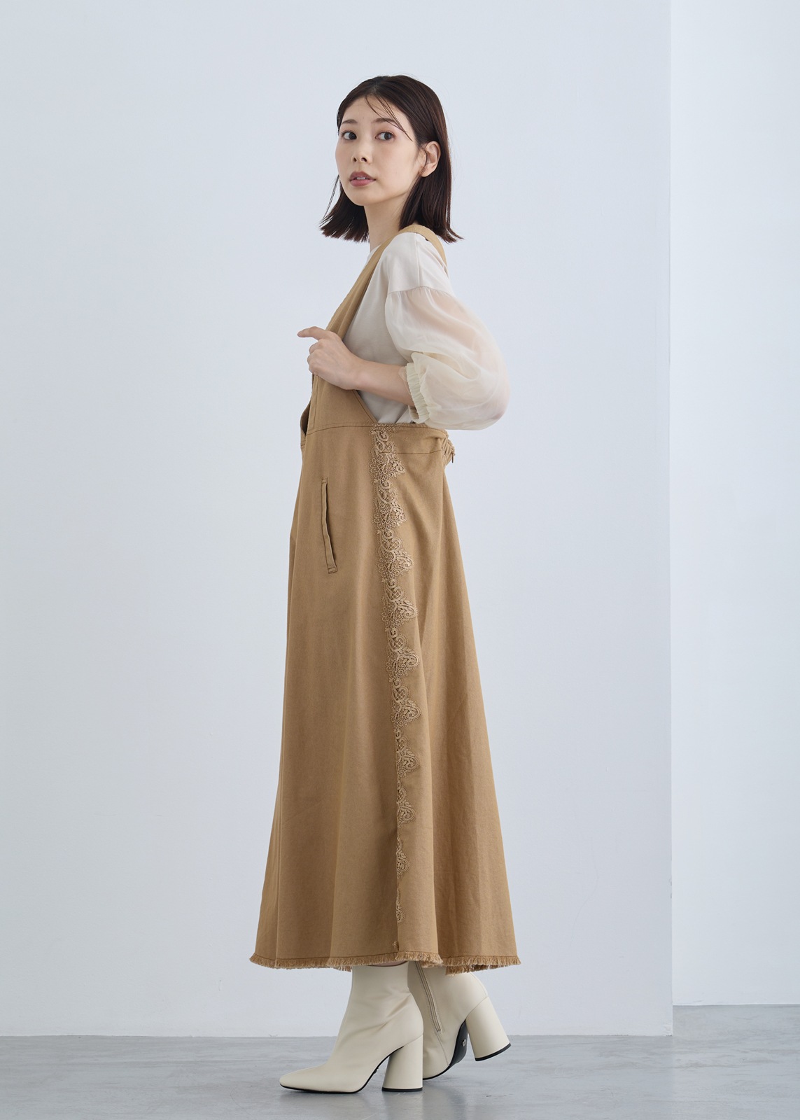 【KOOS】ライトデニム ジャンパースカート