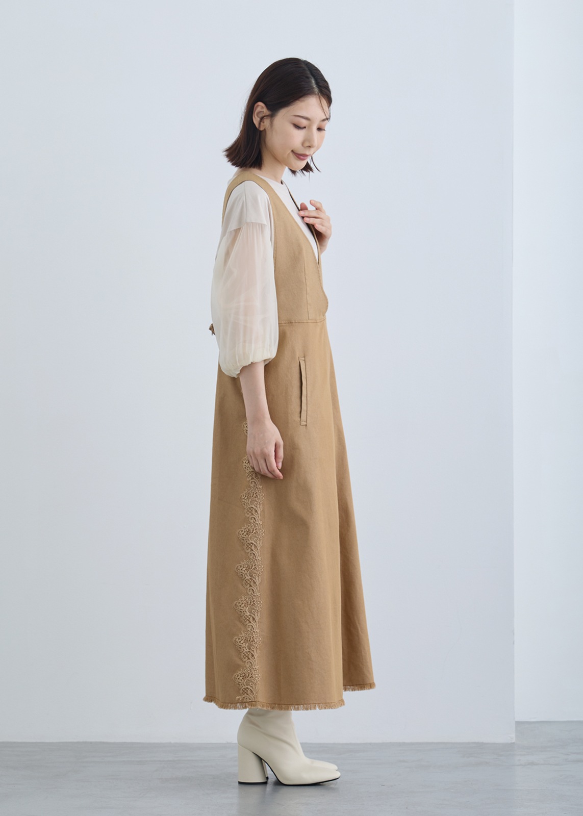 【KOOS】ライトデニム ジャンパースカート