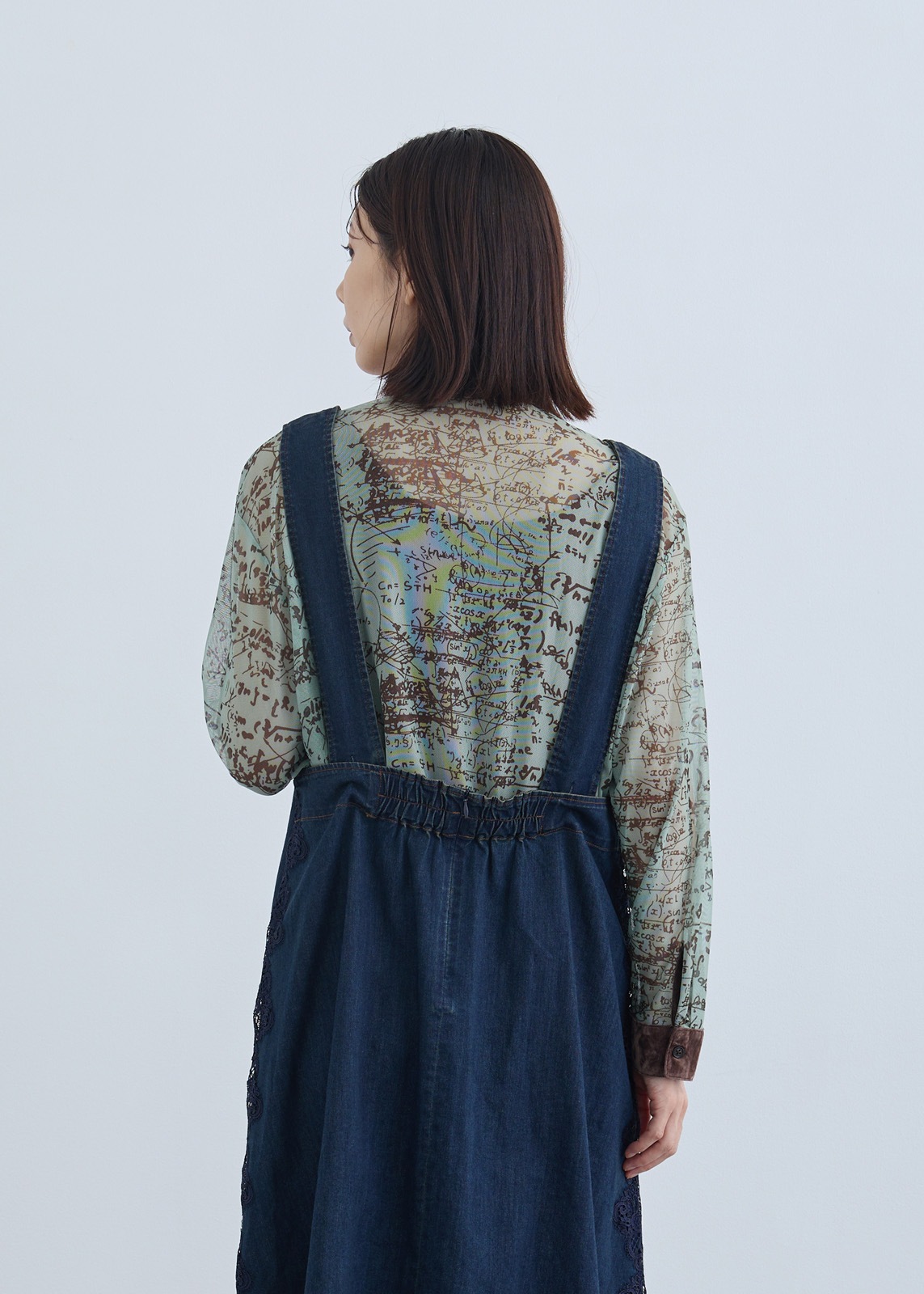 【KOOS】フォーミュラー プリントチュール シャツ